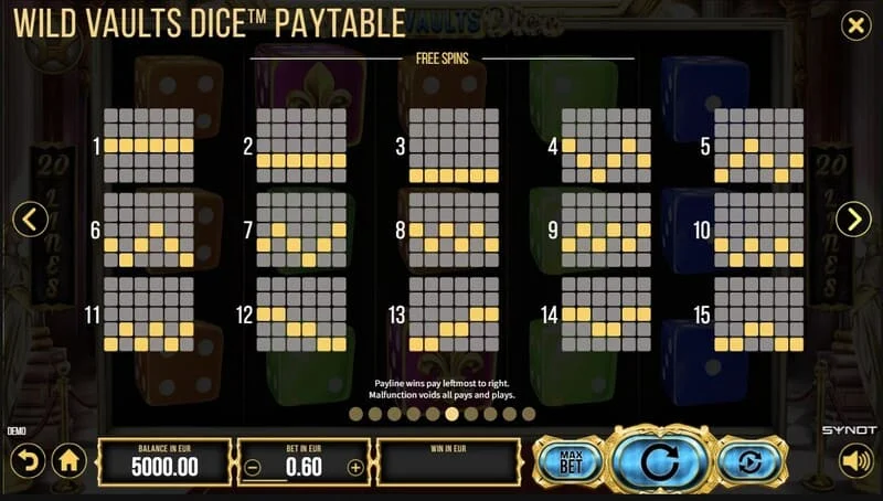Wild Vaults Dice - Card Gamble scherm met verdubbeling op basis van kaartkleur